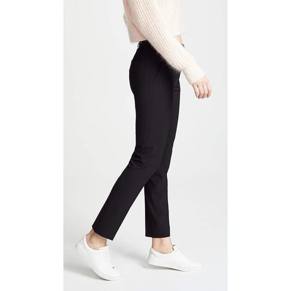 THEORY dress pants 6 career slacks tailored trousers black wool stripe $355